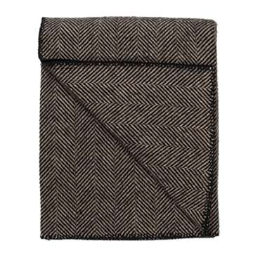 Prince of Scots Highland Tweeds Big Throw (Black Herringbone)