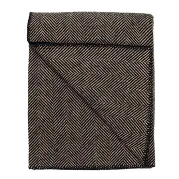 Prince of Scots Highland Tweeds Big Throw (Black Herringbone)