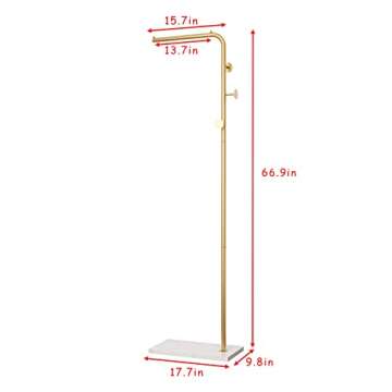 DR.IRON Modern Gold Coat Racks Freestanding Hall Coat Tree,Hat Racks with Marble Base & Coat Hanger ...