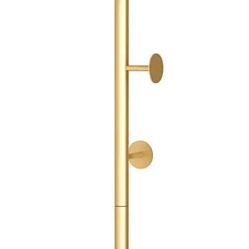 DR.IRON Modern Gold Coat Racks Freestanding Hall Coat Tree,Hat Racks with Marble Base & Coat Hanger with Umbrella for Entryway Hallway, Office or Bedroom