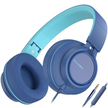 AILIHEN C8 On-Ear Headphones with Microphone and Volume Control for School and More