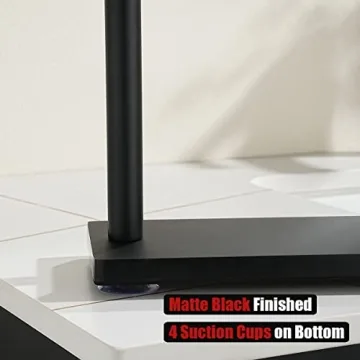 JQK Black Stainless Steel Hand Towel Holder Stand Modern Design