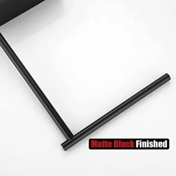 JQK Black Stainless Steel Hand Towel Holder Stand Modern Design