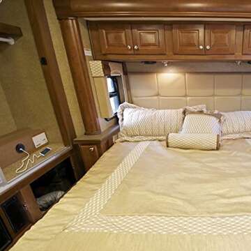 Facon 12V RV USB Charger Socket, QC3.0 Quick Charger USB Type A + Type C PD 18W, Wall Mount RV USB Charging Port, for RV Trailer Camper Boat Marine Motorhome (Black)