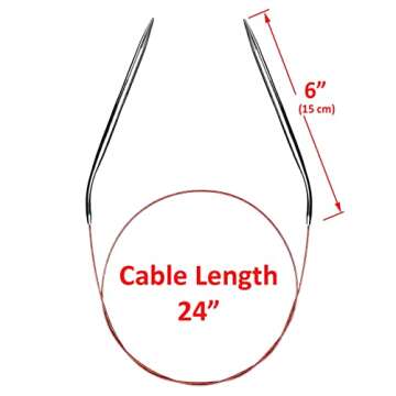 Circular Knitting Needles Size 8 - Durable 36 Inch Design