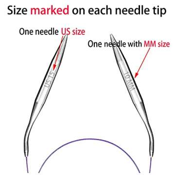 Circular Knitting Needles Size 8 - Durable 36 Inch Design