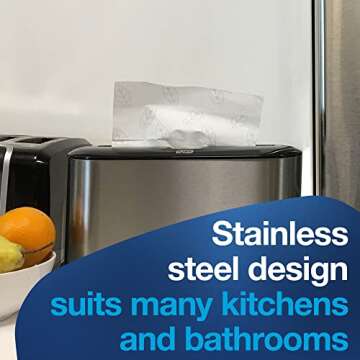 Tork Xpress Paper Towel Dispenser, Stainless Steel, Compact for Home Use, Fits H2 Hand Towels