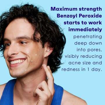 Clean & Clear PersaGel 10 Acne Medication Spot Treatment with Maximum Strength 10 Benzoyl Peroxide Topical Pimple Cream Acne Gel medication for Face Acne with Benzoyl Peroxide, 4 Count