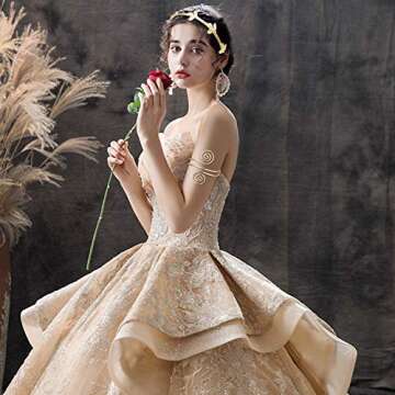 Finrezio 4PCS Greek Goddess Headband Arm Cuff Bridal Jewelry Set Roman Laurel Leaf Branch Crown Arml...