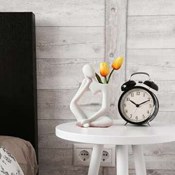 Ceramic Thinker Vase for Flowers, Minimalist Statue Abstract Decor, Modern Office Table Shelf Decor ...