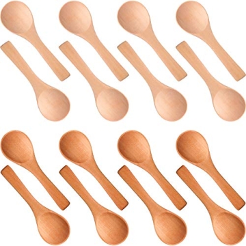Boao 50 Pcs Small Wooden Spoons - Eco-Friendly Mini Wooden Teaspoons for Kitchen Use