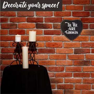 Til We Are Ghosts - Gothic Wooden Wall Art - 6.5 X 5 Inch Heart-Shaped Wood Plaque With A Hook On Back Side, Living Room, Gifts For Women Men Lover, Birthday, Valentine's Day - C04