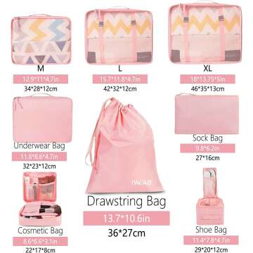 BAGAIL Packing Cubes Set for Efficient Travel