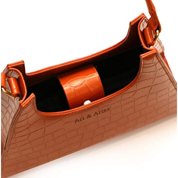 90s Vegan Leather Shoulder Bag with Silk Scarf Gift Box