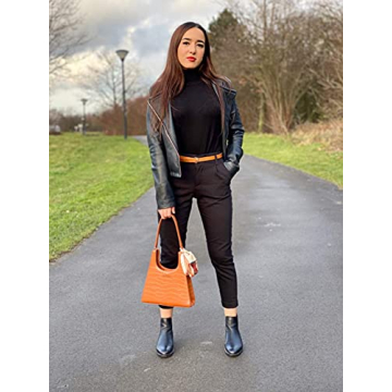 90s Vegan Leather Shoulder Bag with Silk Scarf Gift Box