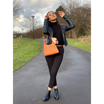 90s Vegan Leather Shoulder Bag with Silk Scarf Gift Box