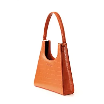 90s Vegan Leather Shoulder Bag with Silk Scarf Gift Box