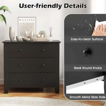 Giantex 3-Drawer Dresser - Versatile Storage Solution