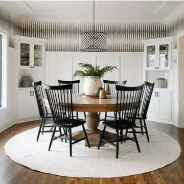 The Knitted Co. 100% Jute Area Rug 10 Feet- Braided Design Hand Woven Off-White Natural Fibers Carpet - Home Decor for Living Room Hallways (10' Round, Off-White)