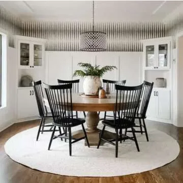 The Knitted Co. 100% Jute Area Rug 10 Feet- Braided Design Hand Woven Off-White Natural Fibers Carpet - Home Decor for Living Room Hallways (10' Round, Off-White)