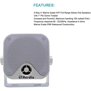 Waterproof Boat Speakers for ATVs and Golf Carts