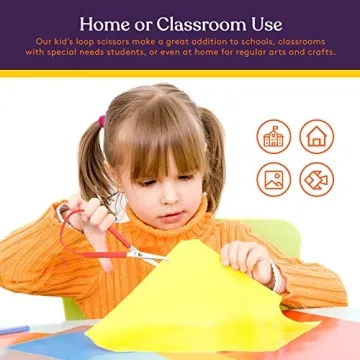 Colorful 5.5" Loop Scissors for Kids and Teens 6-Pack