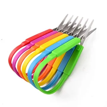 Colorful 5.5" Loop Scissors for Kids and Teens 6-Pack