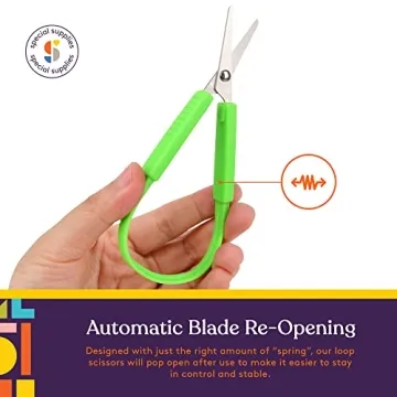 Colorful 5.5" Loop Scissors for Kids and Teens 6-Pack