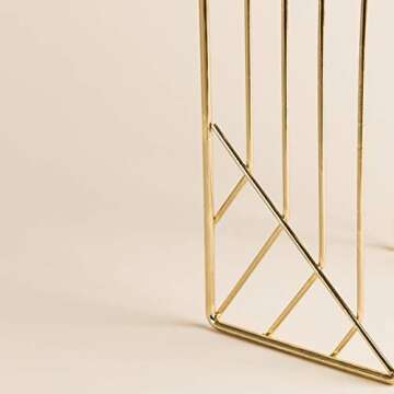 U Brands Metal Letter Sorter, Desktop Accessory, Vena Collection, Gold