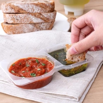 Nsacxa Double Compartment Snack Containers for Condiments