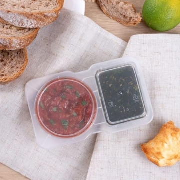 Nsacxa Double Compartment Snack Containers for Condiments