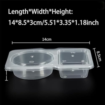 Nsacxa Double Compartment Snack Containers for Condiments