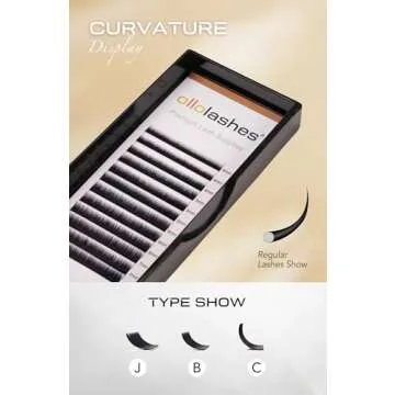 OLLOLASHES Bottom Eyelash Extensions B Curl 0.07mm Mix - Perfect for Pros