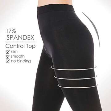 G&Y 2 Pairs Semi Opaque Tights for Women - 70D Microfiber Control Top Pantyhose (XL,Black)