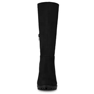 Allegra K Women's Stylish Mid Calf Block Heel Boots