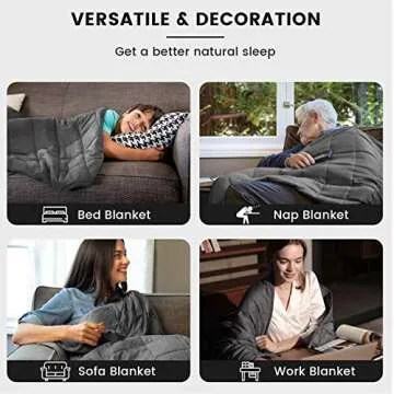 ZonLi Weighted Blanket (48"x72", 12lbs, Dark Grey),Twin Size Weighted Blanket for Adults, High Breathability Heavy Blanket, Soft Material with Premium Glass Beads