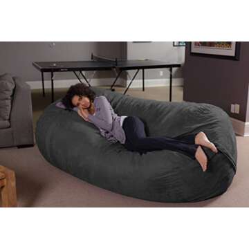 Sofa Sack Bean Bag Lounger - Plush Bean Bag Sofas with Super Soft Microsuede Cover - XL Memory Foam ...
