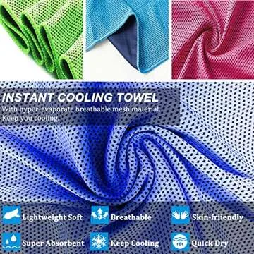 YQXCC 4 Pack Cooling Towel (40"x12") - Microfiber Ice Towel for Neck, Yoga, Golf, Gym, Camping, Running & More Activities