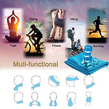 YQXCC 4 Pack Cooling Towel (40"x12") - Microfiber Ice Towel for Neck, Yoga, Golf, Gym, Camping, Running & More Activities