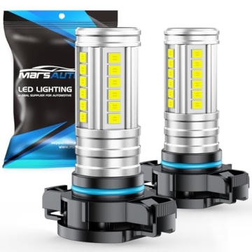Marsauto 5201 5202 Fog Light Bulb, 10000LM PS24W Fog Lights, 360° Illumination 600% Brightness Stro...
