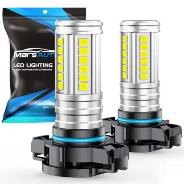 Marsauto 5201 5202 Fog Light Bulb, 10000LM PS24W Fog Lights, 360° Illumination 600% Brightness Stro...
