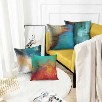 Britimes Throw Pillow Covers 18x18 Inches Home Decor Set of 4 Pillow Cases Decorative for Bed Sofa C...