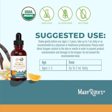 MaryRuth Organics Multivitamin Drops with Iron for Toddlers