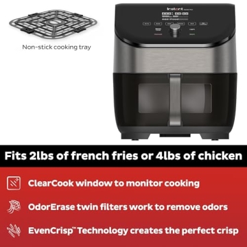 Instant Vortex Plus Air Fryer 6QT Odor Erase Technology