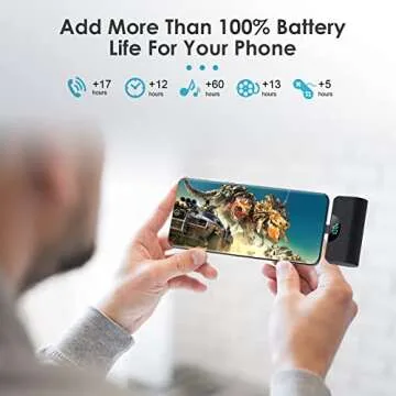 [2 Pack]Mini Portable Charger USB-C Power Bank 5200mAh,LCD Display PD Fast Charging Battery Pack Backup Charger Compatible with iPhone 16/16 Plus/16 Pro/16 Pro Max/15 Series,Samsung,Android Phones etc