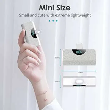 [2 Pack]Mini Portable Charger USB-C Power Bank 5200mAh,LCD Display PD Fast Charging Battery Pack Backup Charger Compatible with iPhone 16/16 Plus/16 Pro/16 Pro Max/15 Series,Samsung,Android Phones etc