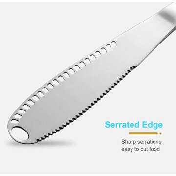 HAHAYOO The Better Butter Spreader Knife, Butter Knife Spreaders, Stainless Steel Butter Knives Curl...