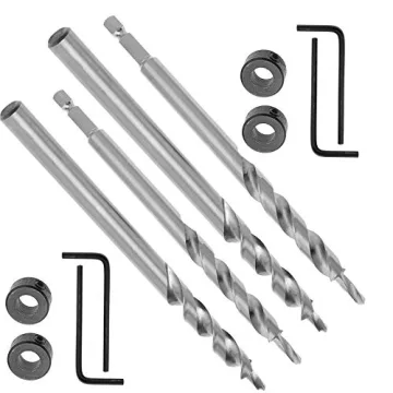 SETROVIC 3/8 Inch Pocket Hole Drill Bit Set for DIY Enthusiasts with Stop Collars