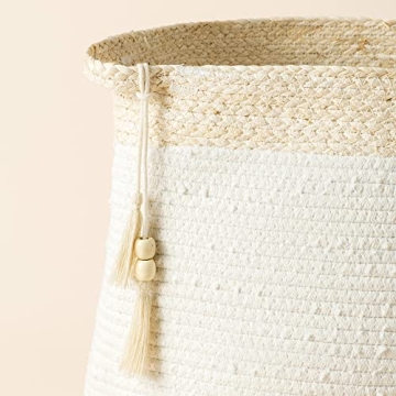 Rope Woven Storage Basket - Large Cotton Organizer Gift