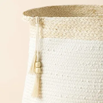 Rope Woven Storage Basket - Large Cotton Organizer Gift